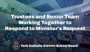 Trustees and Senior Team Working Together to Respond to Minister’s Request