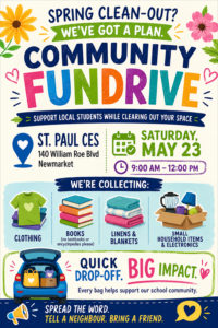 Used Clothing Drive Saturday May 23rd   9am – 12pm